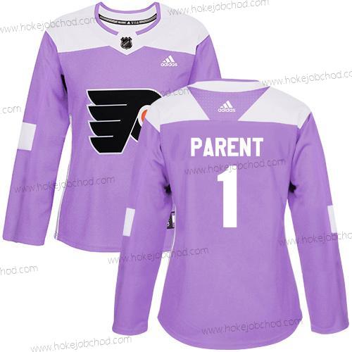 Adidas Žena Philadelphia Flyers #1 Bernie Parent Nachový Autentické Bojuje proti rakovině Sešitý NHL Dres