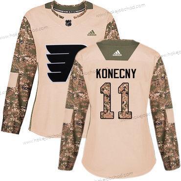 Adidas Žena Philadelphia Flyers #11 Travis Konecny Camo Autentické 2017 Veterans Day Sešitý NHL Dres