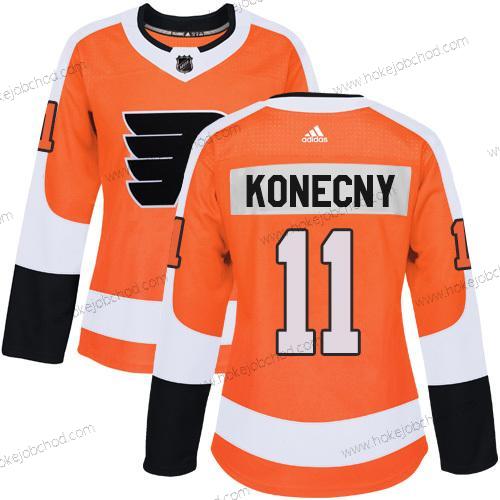 Adidas Žena Philadelphia Flyers #11 Travis Konecny Oranžová Domácí Autentické Sešitý NHL Dres