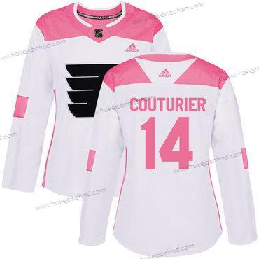 Adidas Žena Philadelphia Flyers #14 Sean Couturier Bílý Růžový Autentické Sešitý NHL Dres