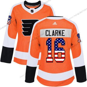 Adidas Žena Philadelphia Flyers #16 Bobby Clarke Oranžová Domácí Autentické USA Flag Sešitý NHL Dres