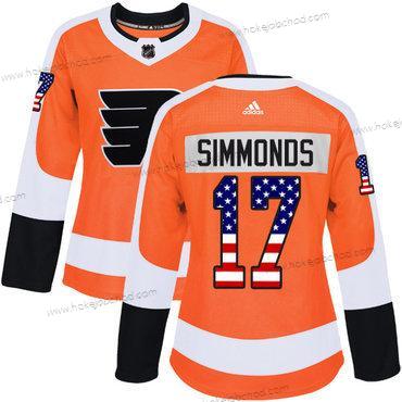 Adidas Žena Philadelphia Flyers #17 Wayne Simmonds Oranžová Domácí Autentické USA Flag Sešitý NHL Dres