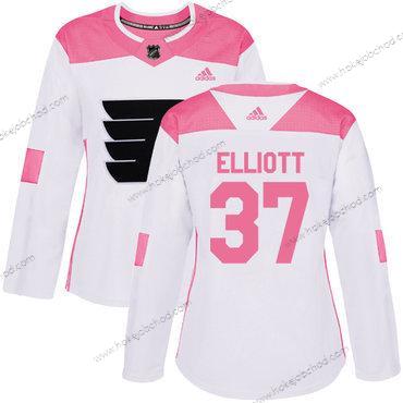 Adidas Žena Philadelphia Flyers #37 Brian Elliott Bílý Růžový Autentické Sešitý NHL Dres