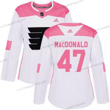 Adidas Žena Philadelphia Flyers #47 Andrew Macdonald Bílý Růžový Autentické Sešitý NHL Dres