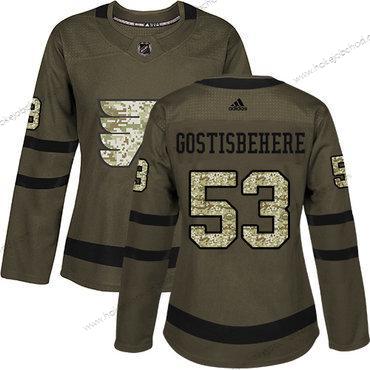 Adidas Žena Philadelphia Flyers #53 Shayne Gostisbehere Zelená Salute to Service Sešitý NHL Dres