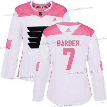 Adidas Žena Philadelphia Flyers #7 Bill Barber Bílý Růžový Autentické Sešitý NHL Dres