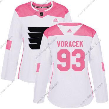 Adidas Žena Philadelphia Flyers #93 Jakub Voracek Bílý Růžový Autentické Sešitý NHL Dres