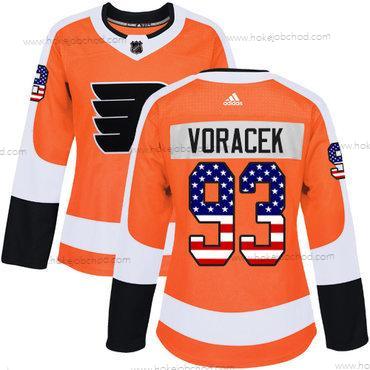 Adidas Žena Philadelphia Flyers #93 Jakub Voracek Oranžová Domácí Autentické USA Flag Sešitý NHL Dres