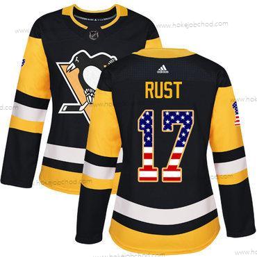 Adidas Žena Pittsburgh Penguins #17 Bryan Rust Černá Domácí Autentické USA Flag Sešitý NHL Dres