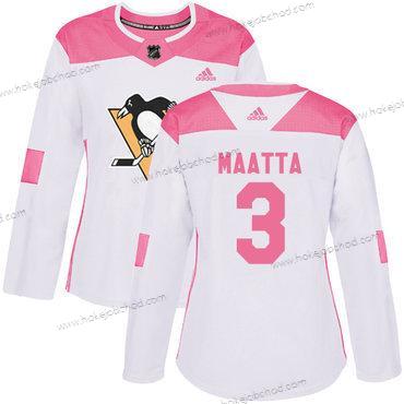 Adidas Žena Pittsburgh Penguins #3 Olli Maatta Bílý Růžový Autentické Sešitý NHL Dres