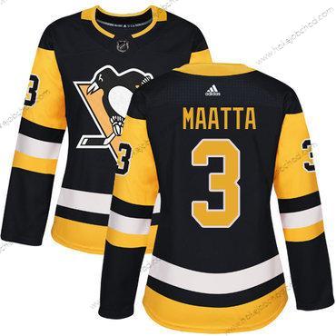 Adidas Žena Pittsburgh Penguins #3 Olli Maatta Černá Domácí Autentické Sešitý NHL Dres