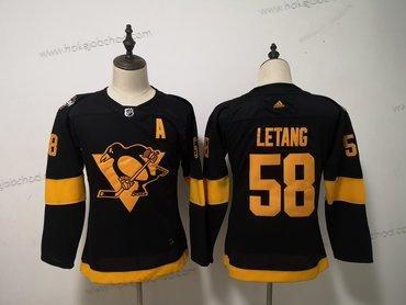 Adidas Žena Pittsburgh Penguins 58 Kris Letang Černá 2019 NHL Stadium Series Dres