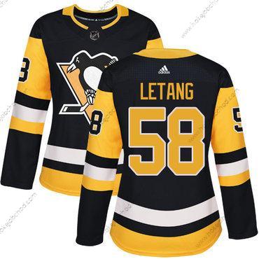 Adidas Žena Pittsburgh Penguins #58 Kris Letang Černá Domácí Autentické Sešitý NHL Dres