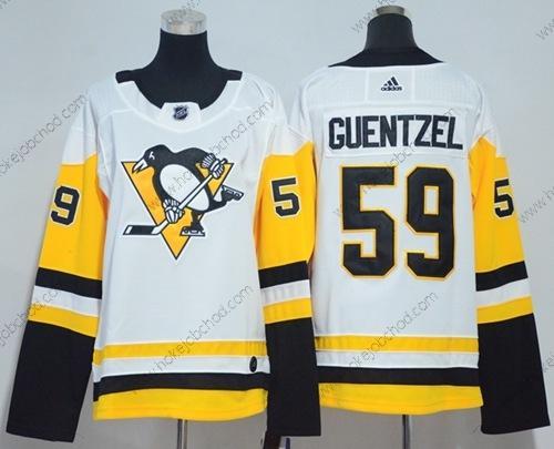 Adidas Žena Pittsburgh Penguins #59 Jake Guentzel Bílý Road Autentické Sešitý NHL Dres