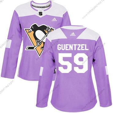 Adidas Žena Pittsburgh Penguins #59 Jake Guentzel Nachový Autentické Bojuje proti rakovině Sešitý NHL Dres