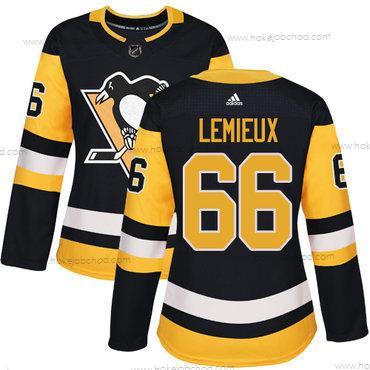 Adidas Žena Pittsburgh Penguins #66 Mario Lemieux Černá Domácí Autentické Sešitý NHL Dres