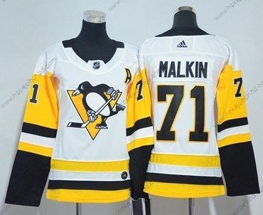 Adidas Žena Pittsburgh Penguins #71 Evgeni Malkin Bílý Road Autentické Sešitý NHL Dres