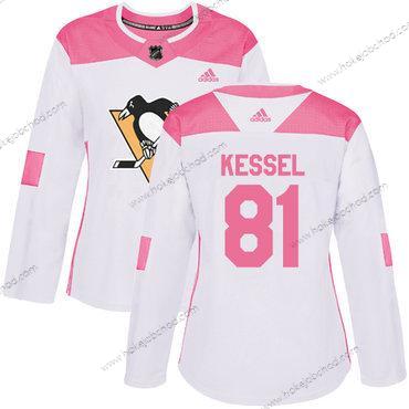 Adidas Žena Pittsburgh Penguins #81 Phil Kessel Bílý Růžový Autentické Sešitý NHL Dres