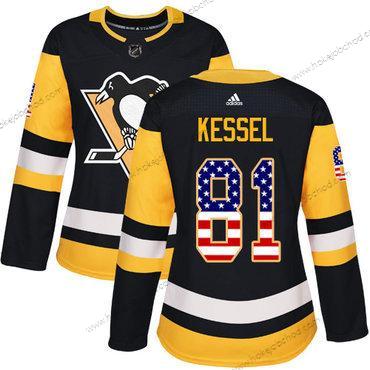 Adidas Žena Pittsburgh Penguins #81 Phil Kessel Černá Domácí Autentické USA Flag Sešitý NHL Dres