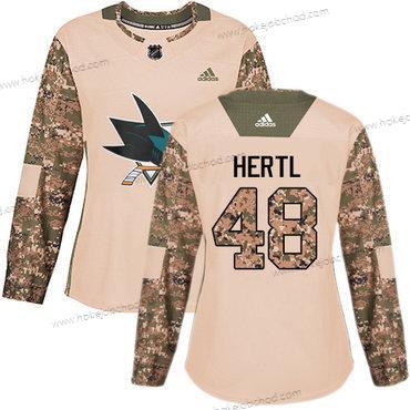 Adidas Žena San Jose Sharks #48 Tomas Hertl Camo Autentické 2017 Veterans Day Sešitý NHL Dres