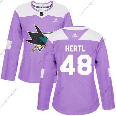 Adidas Žena San Jose Sharks #48 Tomas Hertl Nachový Autentické Bojuje proti rakovině Sešitý NHL Dres