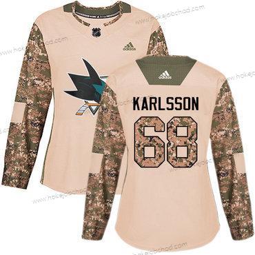 Adidas Žena San Jose Sharks #68 Melker Karlsson Camo Autentické 2017 Veterans Day Sešitý NHL Dres