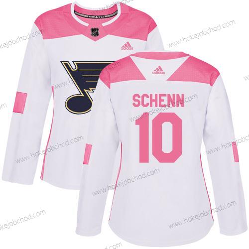 Adidas Žena St. Louis Blues #10 Brayden Schenn Bílý Růžový Autentické Sešitý NHL Dres