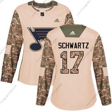 Adidas Žena St. Louis Blues #17 Jaden Schwartz Camo Autentické 2017 Veterans Day Sešitý NHL Dres