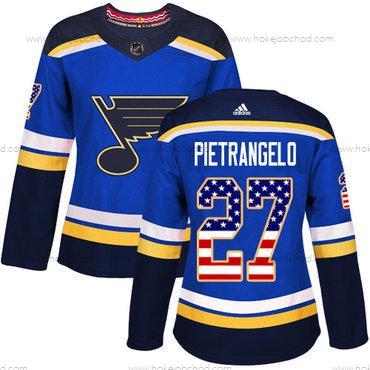 Adidas Žena St. Louis Blues #27 Alex Pietrangelo Modrý Domácí Autentické USA Flag Sešitý NHL Dres