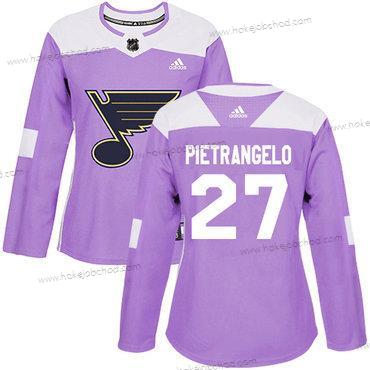 Adidas Žena St. Louis Blues #27 Alex Pietrangelo Nachový Autentické Bojuje proti rakovině Sešitý NHL Dres