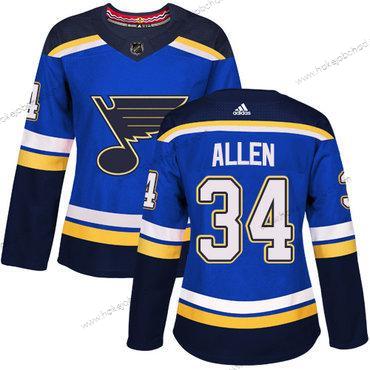 Adidas Žena St. Louis Blues #34 Jake Allen Modrý Domácí Autentické Sešitý NHL Dres