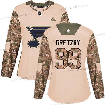 Adidas Žena St. Louis Blues #99 Wayne Gretzky Camo Autentické 2017 Veterans Day Sešitý NHL Dres