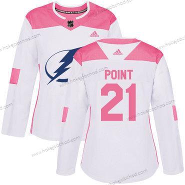 Adidas Žena Tampa Bay Lightning #21 Brayden Point Bílý Růžový Autentické Sešitý NHL Dres