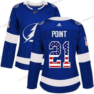 Adidas Žena Tampa Bay Lightning #21 Brayden Point Modrý Domácí Autentické USA Flag Sešitý NHL Dres