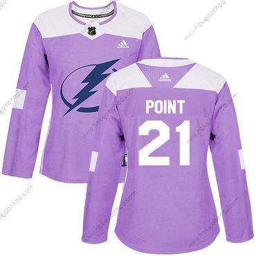 Adidas Žena Tampa Bay Lightning #21 Brayden Point Nachový Autentické Bojuje proti rakovině Sešitý NHL Dres