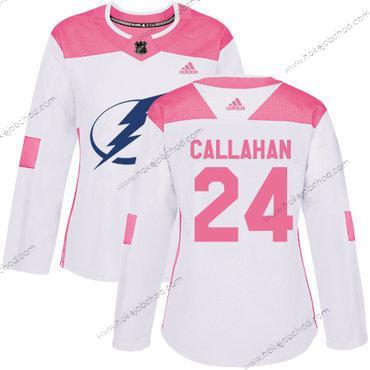 Adidas Žena Tampa Bay Lightning #24 Ryan Callahan Bílý Růžový Autentické Sešitý NHL Dres