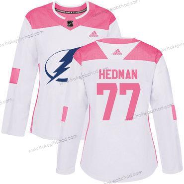 Adidas Žena Tampa Bay Lightning #77 Victor Hedman Bílý Růžový Autentické Sešitý NHL Dres