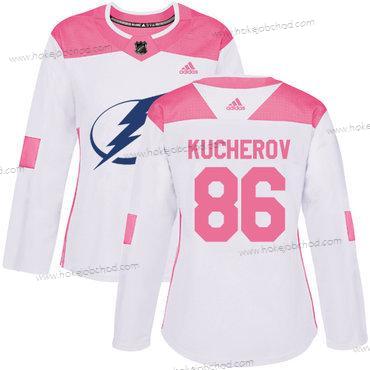 Adidas Žena Tampa Bay Lightning #86 Nikita Kucherov Bílý Růžový Autentické Sešitý NHL Dres