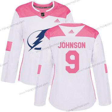 Adidas Žena Tampa Bay Lightning #9 Tyler Johnson Bílý Růžový Autentické Sešitý NHL Dres