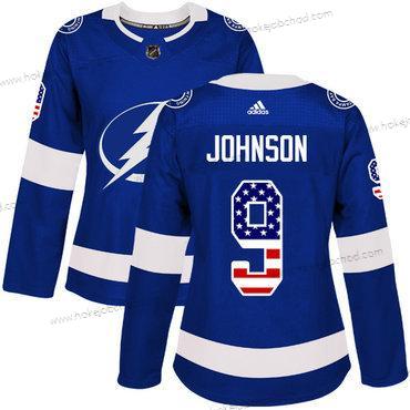 Adidas Žena Tampa Bay Lightning #9 Tyler Johnson Modrý Domácí Autentické USA Flag Sešitý NHL Dres