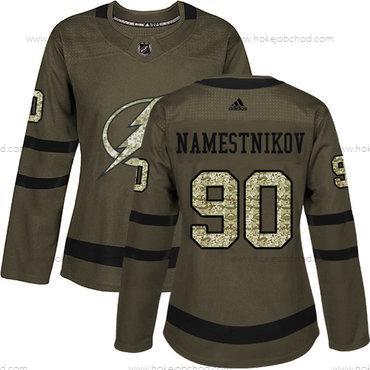 Adidas Žena Tampa Bay Lightning #90 Vladislav Namestnikov Zelená Salute to Service Sešitý NHL Dres