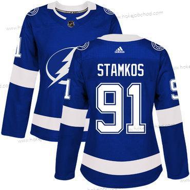 Adidas Žena Tampa Bay Lightning #91 Steven Stamkos Modrý Domácí Autentické Sešitý NHL Dres