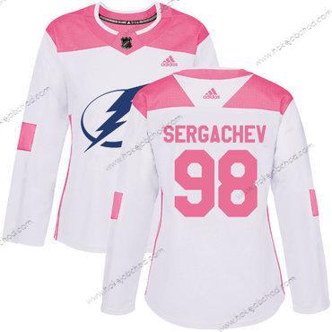 Adidas Žena Tampa Bay Lightning #98 Mikhail Sergachev Bílý Růžový Autentické Sešitý NHL Dres