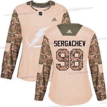 Adidas Žena Tampa Bay Lightning #98 Mikhail Sergachev Camo Autentické 2017 Veterans Day Sešitý NHL Dres