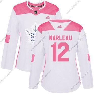 Adidas Žena Toronto Maple Leafs #12 Patrick Marleau Bílý Růžový Autentické Sešitý NHL Dres