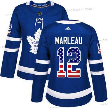 Adidas Žena Toronto Maple Leafs #12 Patrick Marleau Modrý Domácí Autentické USA Flag Sešitý NHL Dres