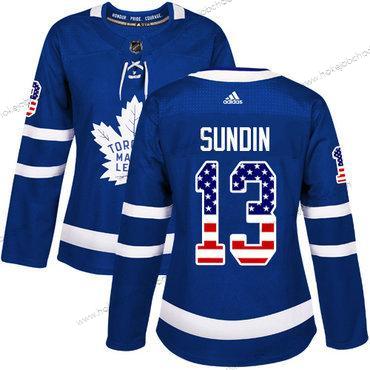 Adidas Žena Toronto Maple Leafs #13 Mats Sundin Modrý Domácí Autentické USA Flag Sešitý NHL Dres