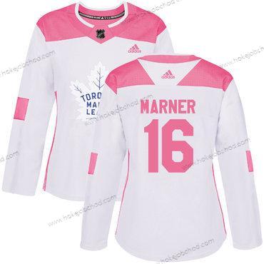 Adidas Žena Toronto Maple Leafs #16 Mitchell Marner Bílý Růžový Autentické Sešitý NHL Dres