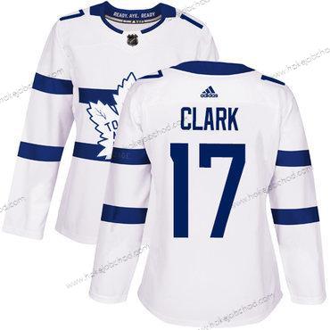 Adidas Žena Toronto Maple Leafs #17 Wendel Clark Bílý Autentické 2018 Stadium Series Sešitý NHL Dres