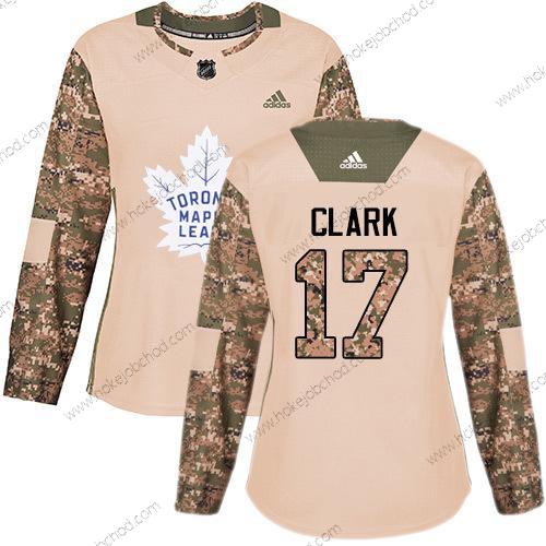 Adidas Žena Toronto Maple Leafs #17 Wendel Clark Camo Autentické 2017 Veterans Day Sešitý NHL Dres